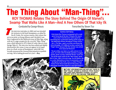Roy Thomas / Man-Thing interview (Alter Ego magazine)