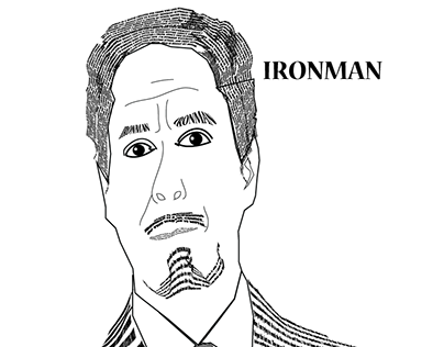 Typographic Portrait of Ironman