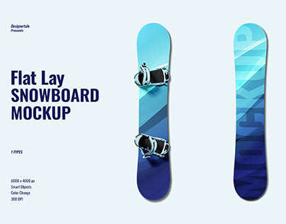 Flat Lay Snowboard Mockup