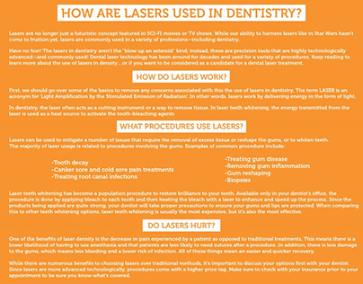 How Are Lasers Used In Dentistry?