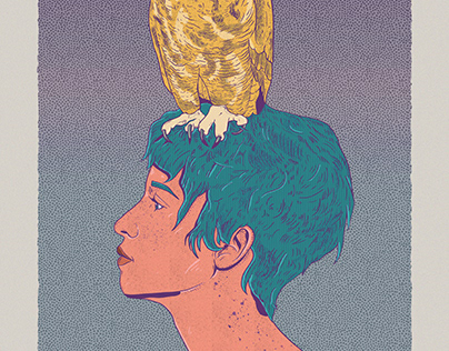 Owl on a head