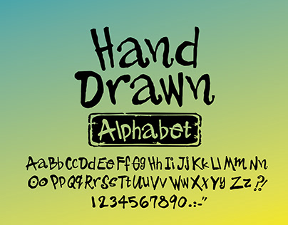 Creative hand drawn vector font, Comic alphabet set