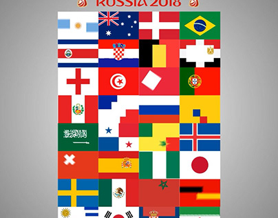 World Cup Russia 2018 Last 32 Team's Flag Animations