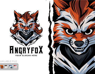 Angry Fox mascot logo