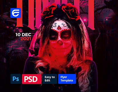 Flyer Halloween Night Party Photoshop Template