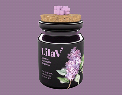 LilaV: Hair, Skin, & Nails Supplement Branding