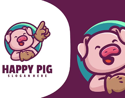 Happy Pig Logo Design