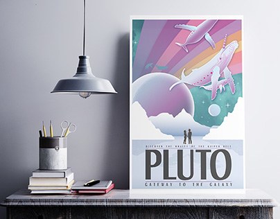 Pluto Narwhal Space Tourism Poster