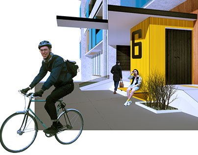 Design of Enter zone + bicycle locker