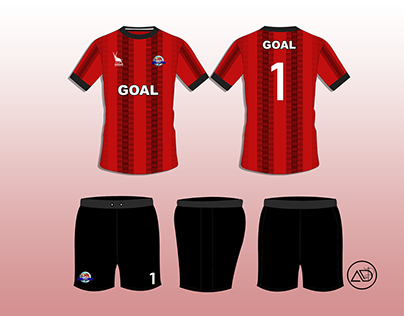 Soccer jersey kit design digital illustration.