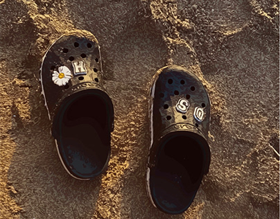 Crocs in the sand