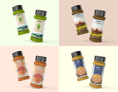 NatureX Organic Food & Herbs Powder Label Design
