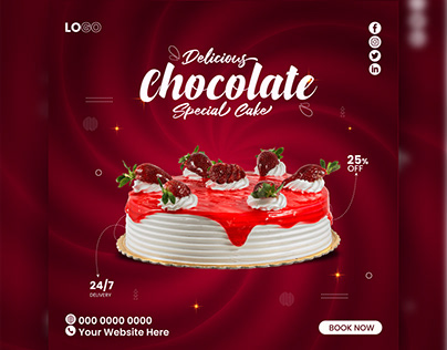 Chocolate Cake Social Media Post