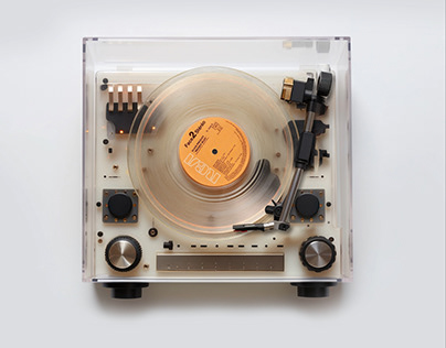 AI retrofuturistic product design - record player