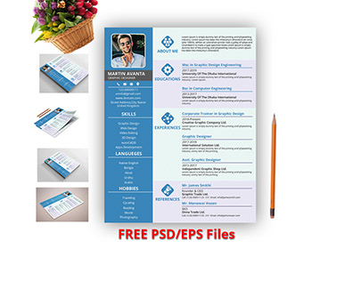 Free Resume Design PSD/EPS