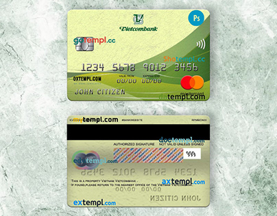 Vietnam Vietcombank mastercard template