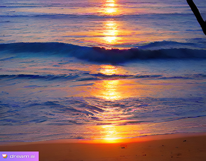 Un coucher de soleil sur la plage