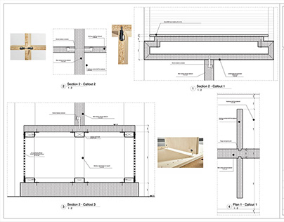 Shop drawing for a bookcase unit