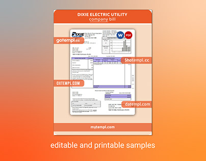 Dixie Electric utility business bill template