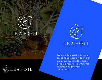 LeafOil logo design. natural oil logo