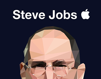 Steve Jobs Low Poly Portrait