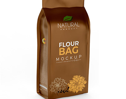 Glossy Flour/Coffee Bag Mockup