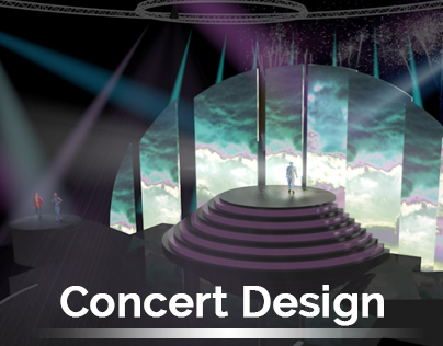 Concert Stage & Lights Concept: Pitbull