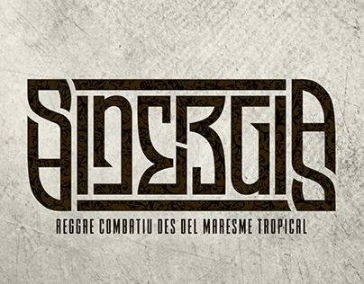 Logotipo ambigrama SINERGIA
