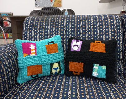 Hand woven cushions.