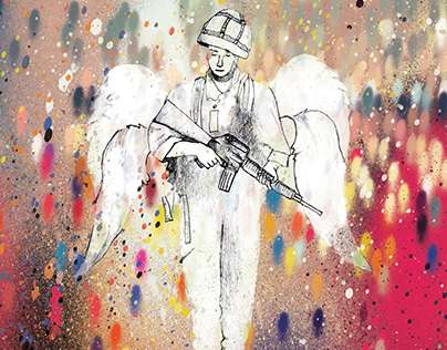 Soldier with wings painting/digital piece all available
