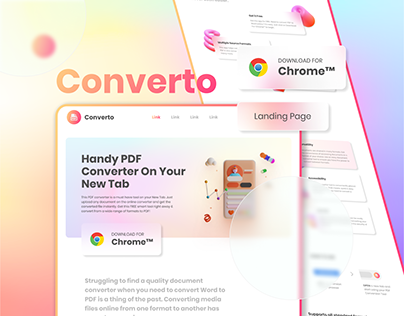 Converto | Landing page design for PDF converter