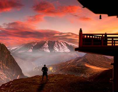 Matte painting/project 01 - Lonely Samurai
