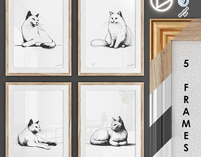 Set of paintings Cats | 2K | PBR