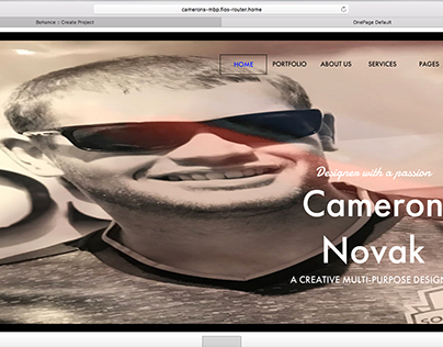 Home page of portfolio website