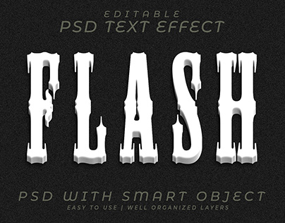 Editable flash text effect typography effect psd file