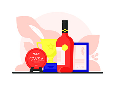 Wine flat style illustration
