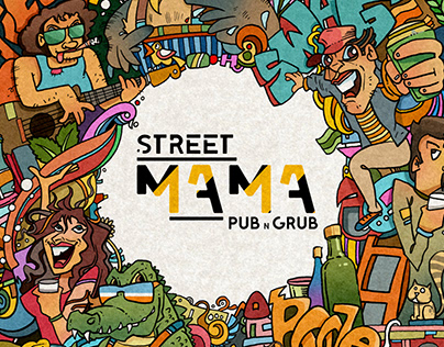 Street Mama Pub-N-Grub_Illustrative mini poster
