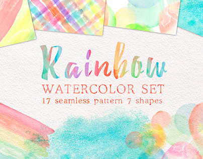 Rainbow watercolor collection