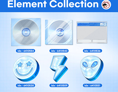 Miricanvas Element Collection | Y2K Blue Sticker