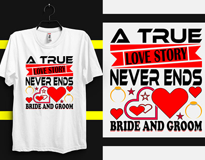 Bride and groom t-shirt design