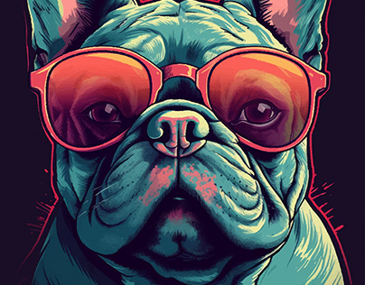 French Bulldog Wearing Sunglasses