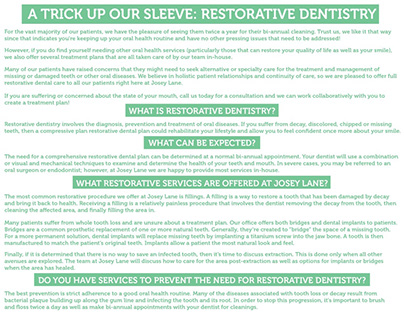 A Trick Up Our Sleeve: Restorative Dentistry