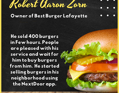 Robert Aaron Zorn : Owns Best Burger Lafayette