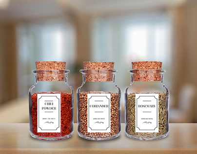 20 Herbs and Spices Label Bundle, Canva Template