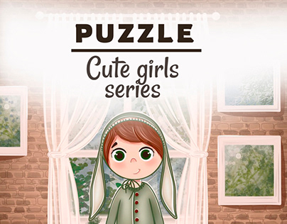 Project thumbnail - Illustration for Puzzle Cute girls Series