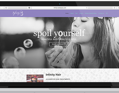Infinity Hair and Beauty branding website project