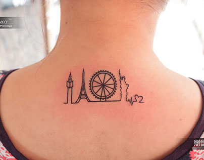 Travel concept Tattoo at Aaryans Ahmedabad..!! Call/Wha
