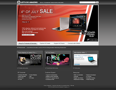Redesign of HP website in 2011