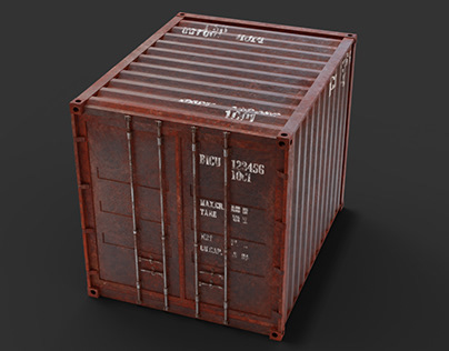 10Ft Cargo Container - Black - Rusted