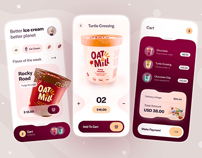Ice Cream App Design - OAT & MILL